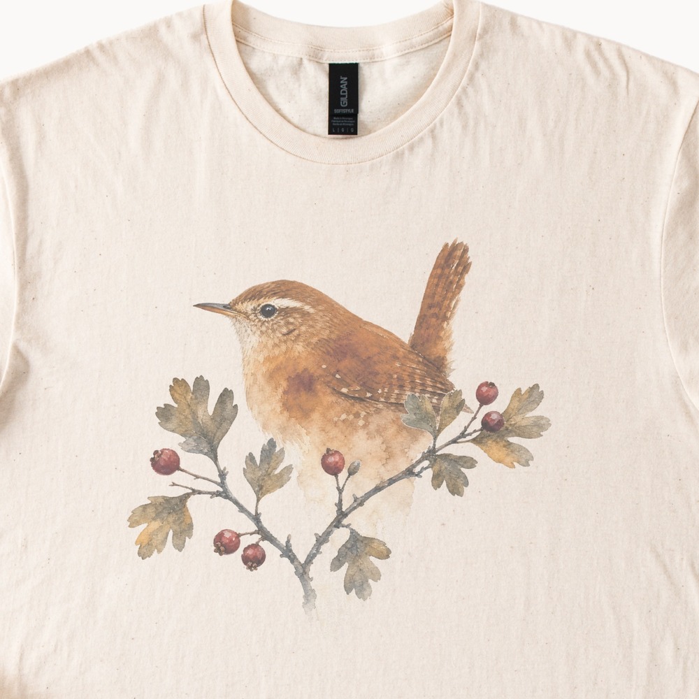 Charming Bird Perched on Branch Tee